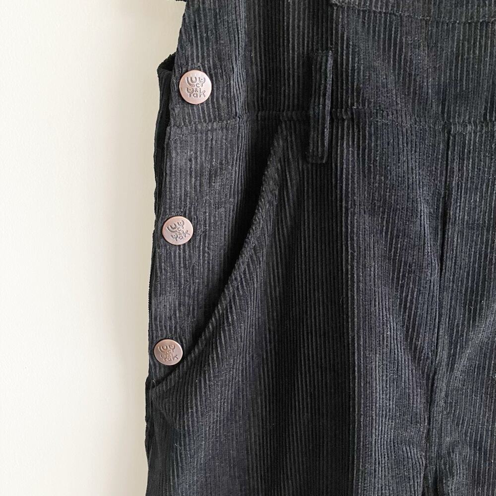 Lucy and Yak Corduroy Overalls Adult Sz XS 30" Black Gender Neutral Unisex - Picture 9 of 9